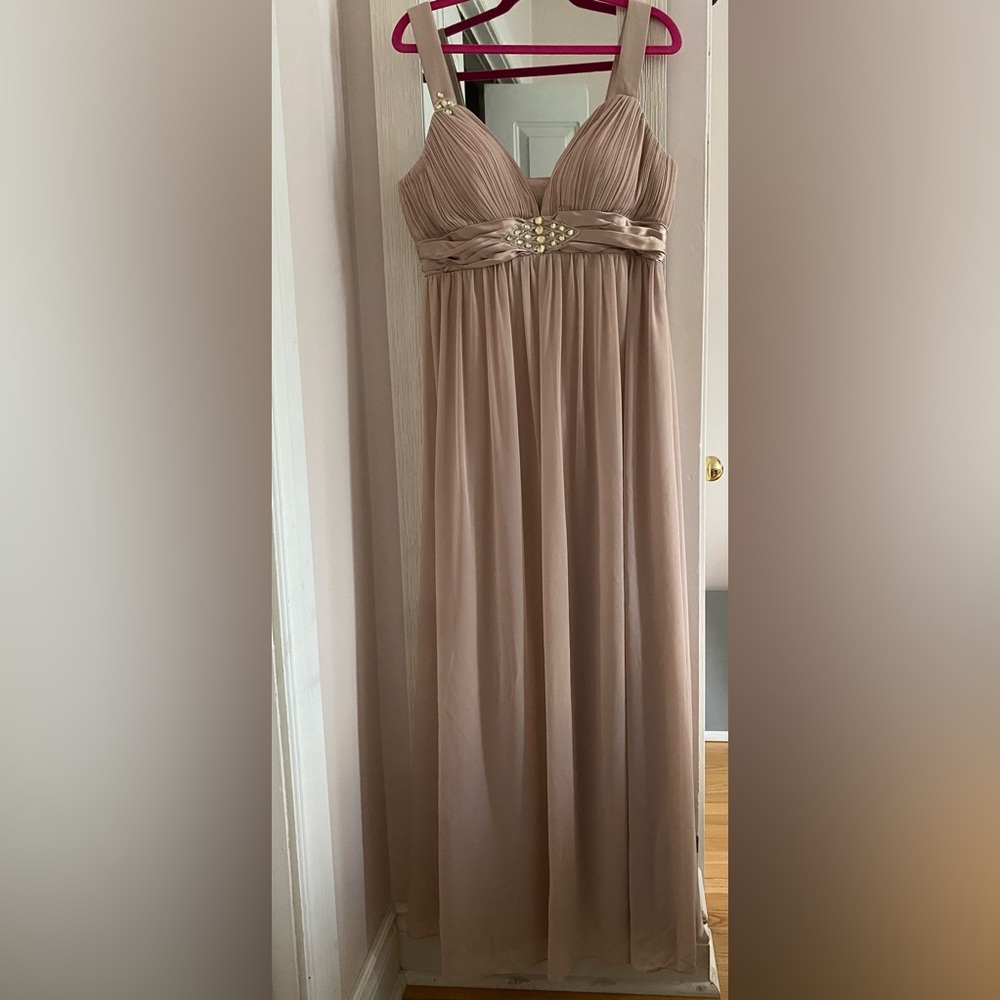 Nude colour empire line gown